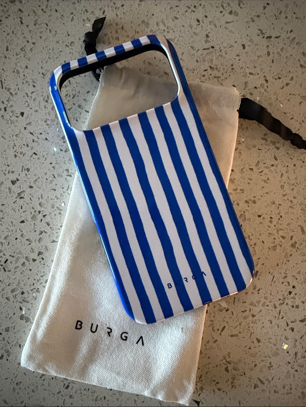 BURGA Blue & White Striped Protective Phone Case